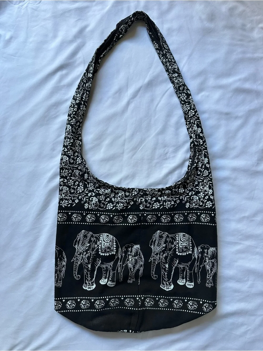 Black & White Elephant Print Crossbody Bag